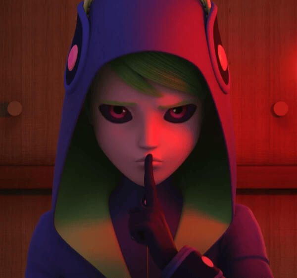 "Shh..." gestures inwards Emotion (S5:E18)